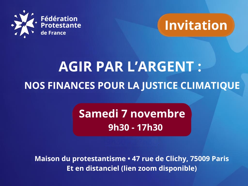 Invitation officielle Agir par l’argent, nos finances pour la justice climatique, 7 novembre 2026