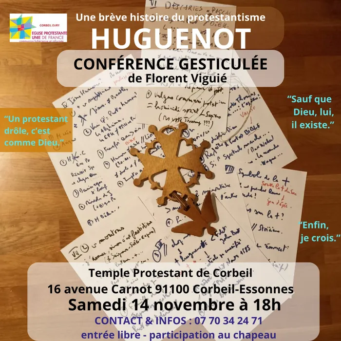 Affiche officielle HUGUENOT — Florent Viguié, 14 novembre à Corbeil-Essonnes