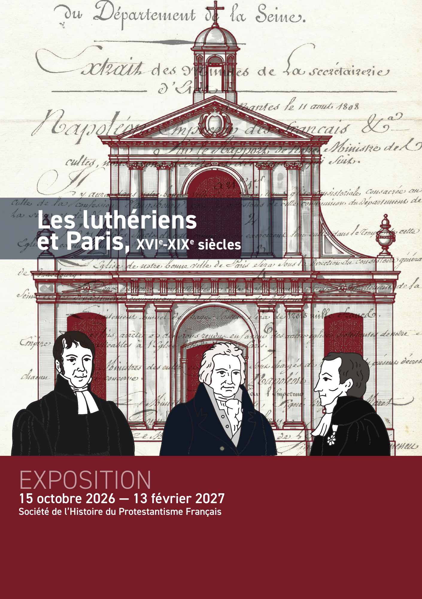 Affiche officielle de l’exposition Les luthériens et Paris, XVIe–XIXe siècles.