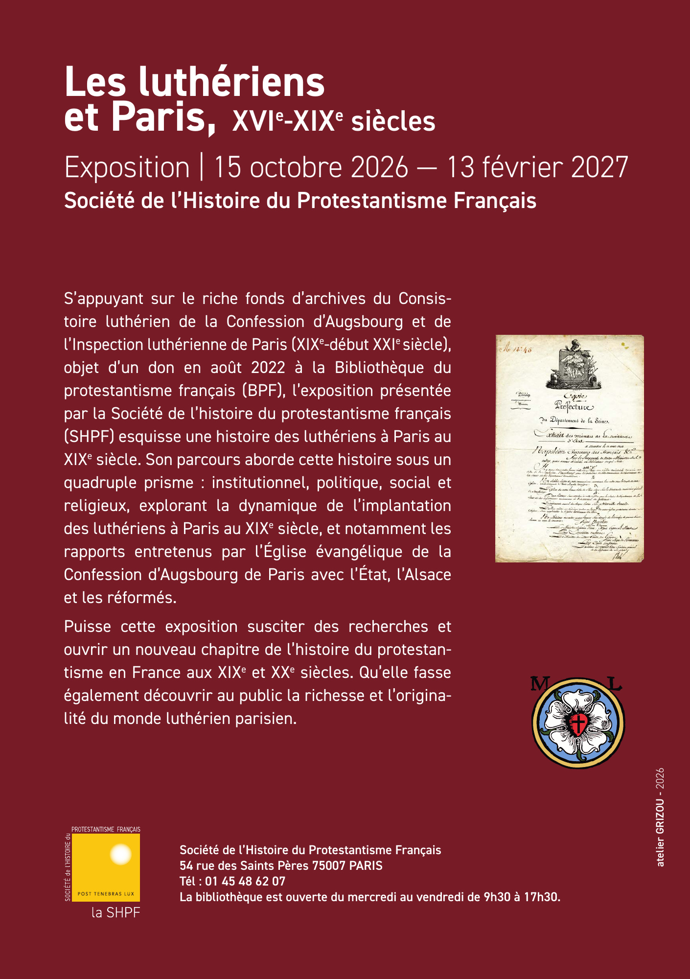 Présentation complète de l’exposition Les luthériens et Paris.